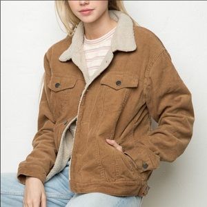Brandy Melville brown fuzzy jacket size small